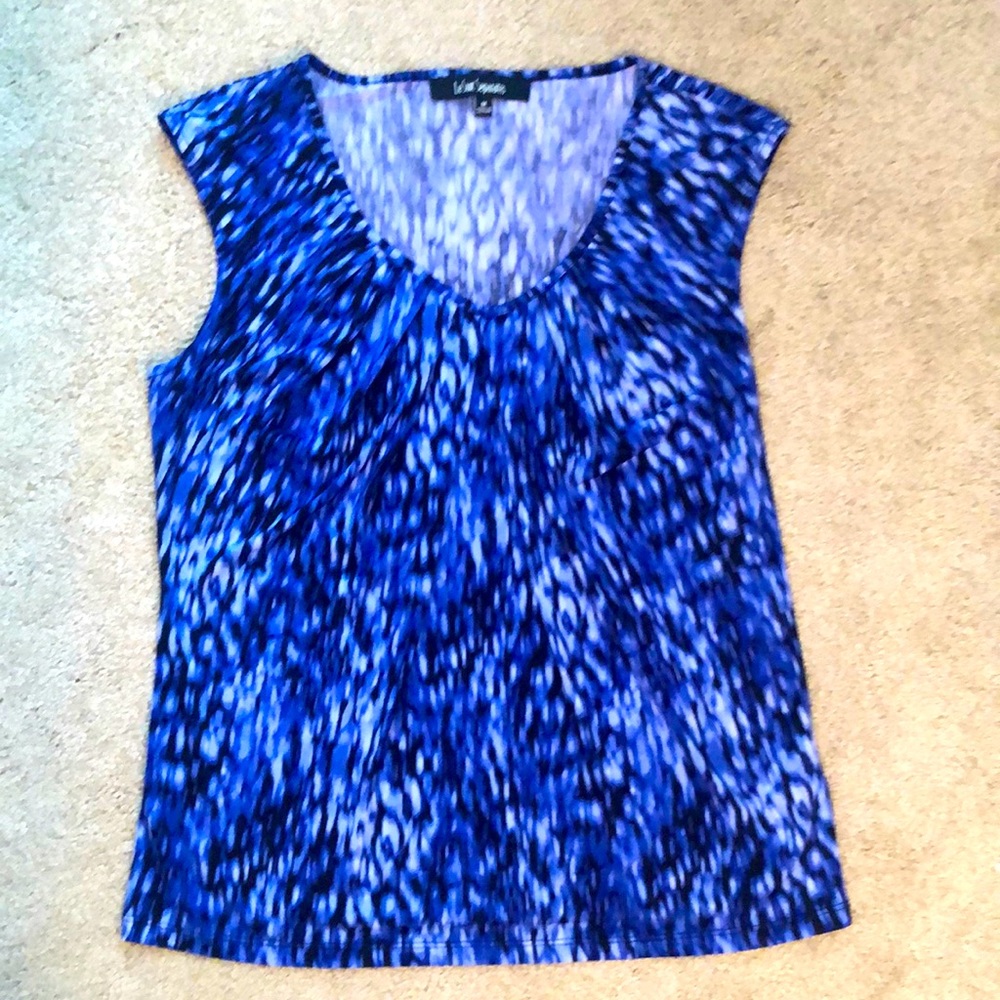 Purple & Black Le Suit Sleeveless Blouse, Sz-M. Perfect Layering Piece!
